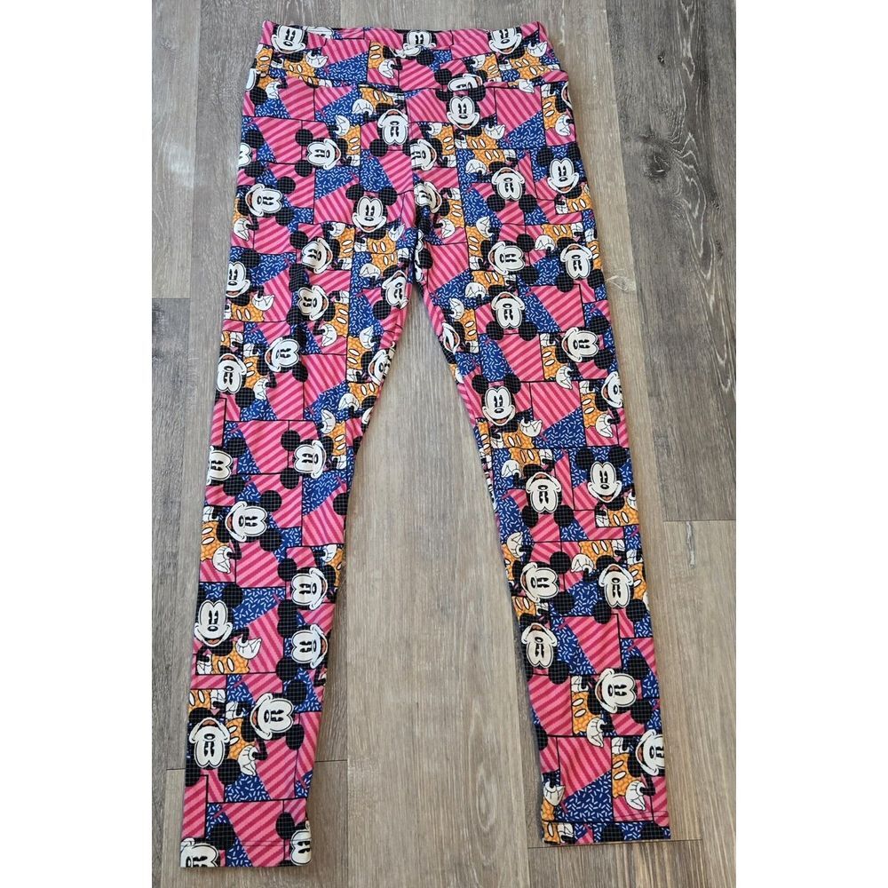 LuLaRoe Disney Mickey Mouse One Size OS Leggings Colorful‎ Pattern